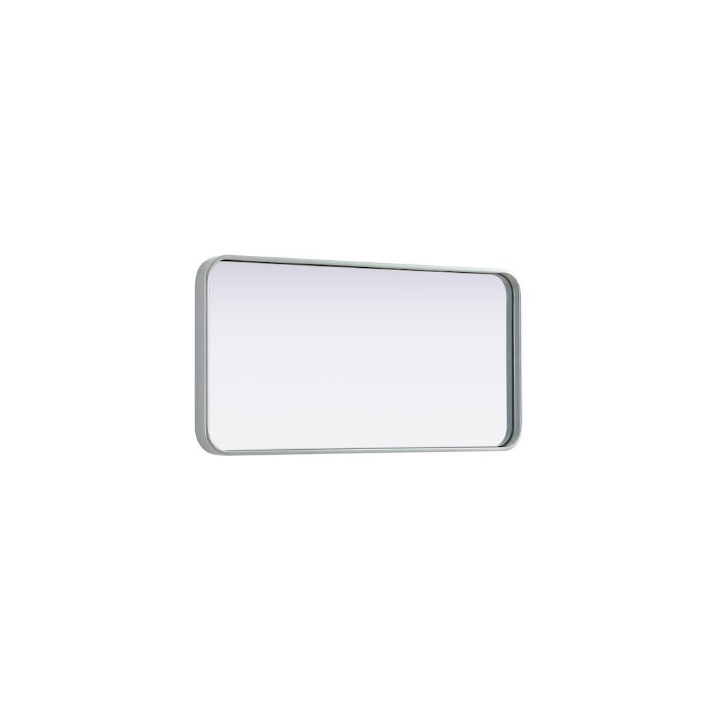 Contour Metal Rectangle Mirror 18x36 in Silver. Picture 8