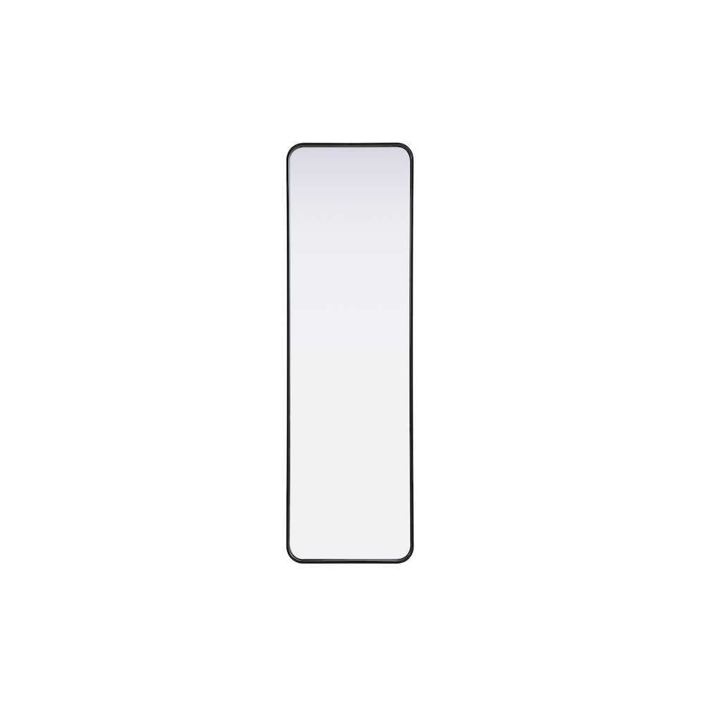 Contour Metal Rectangle Mirror 18x60 in Black. Picture 1