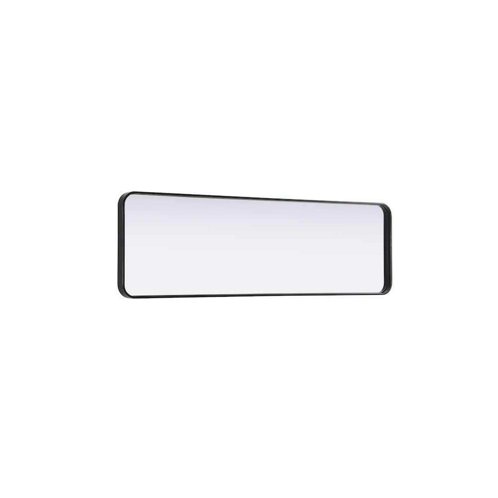 Contour Metal Rectangle Mirror 18x60 in Black. Picture 8