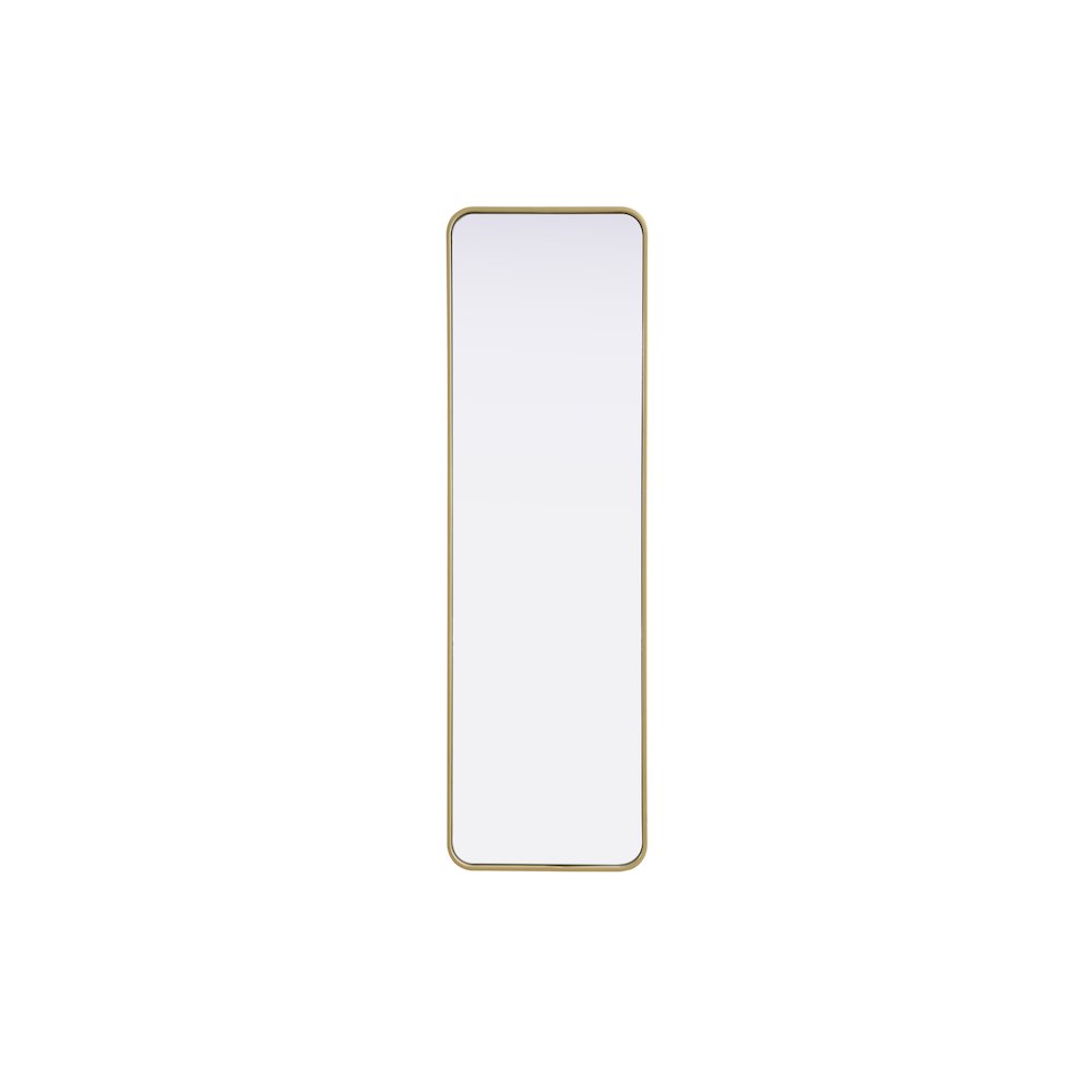 Contour Metal Rectangle Mirror 18x60 in Brass. Picture 1