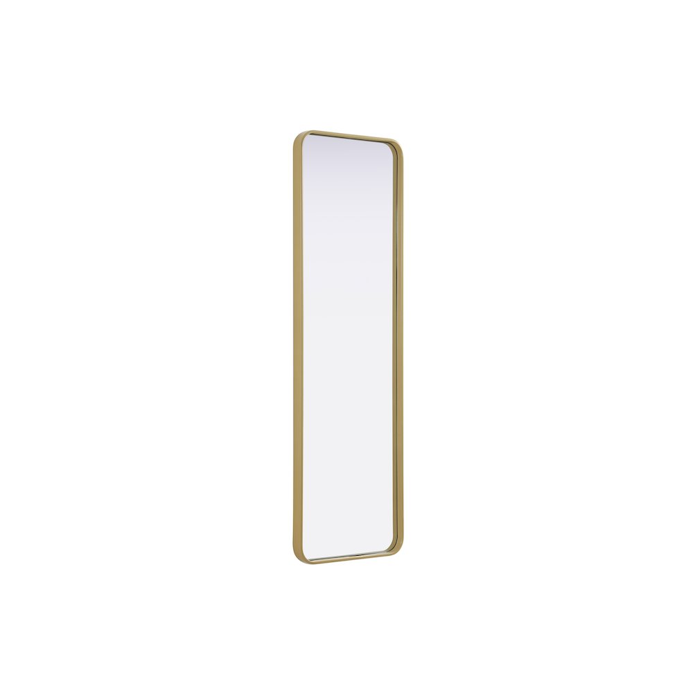 Contour Metal Rectangle Mirror 18x60 in Brass. Picture 4