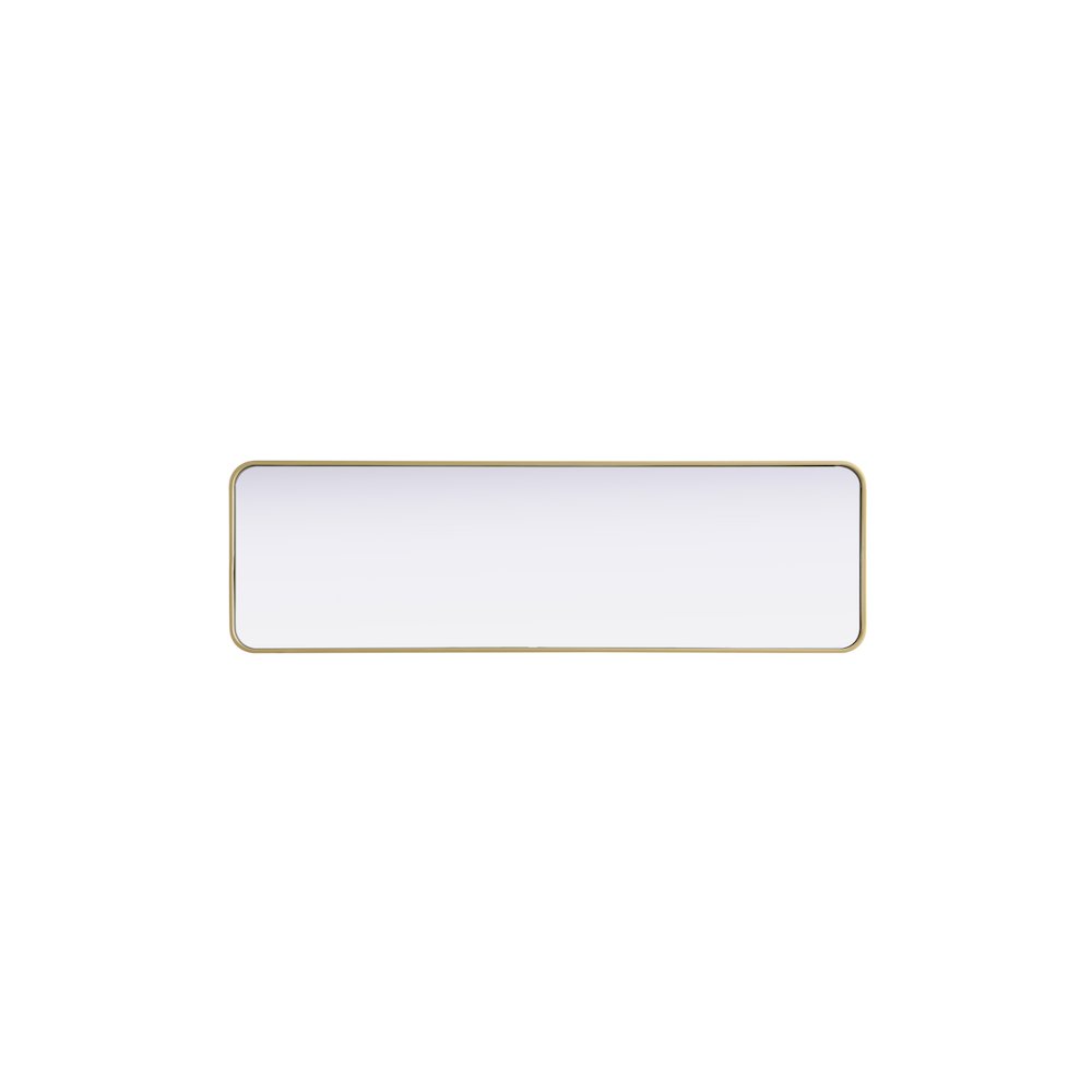 Contour Metal Rectangle Mirror 18x60 in Brass. Picture 5