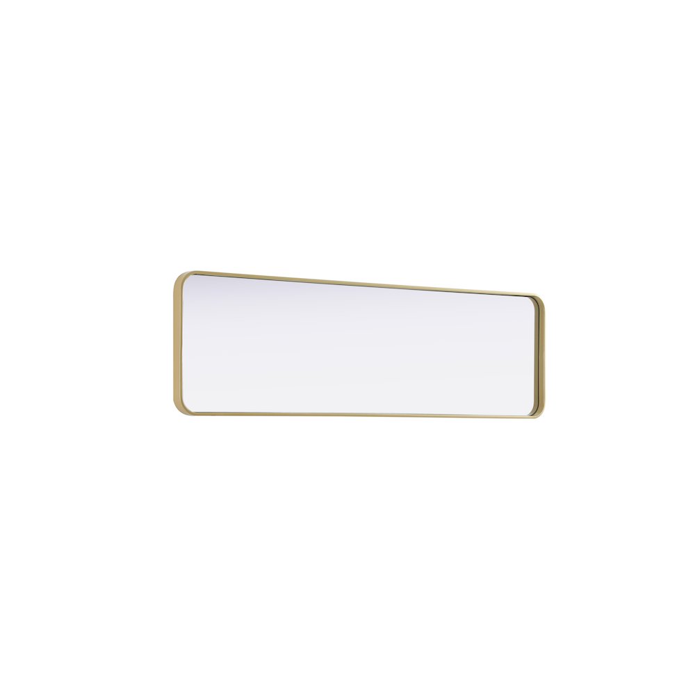Contour Metal Rectangle Mirror 18x60 in Brass. Picture 8