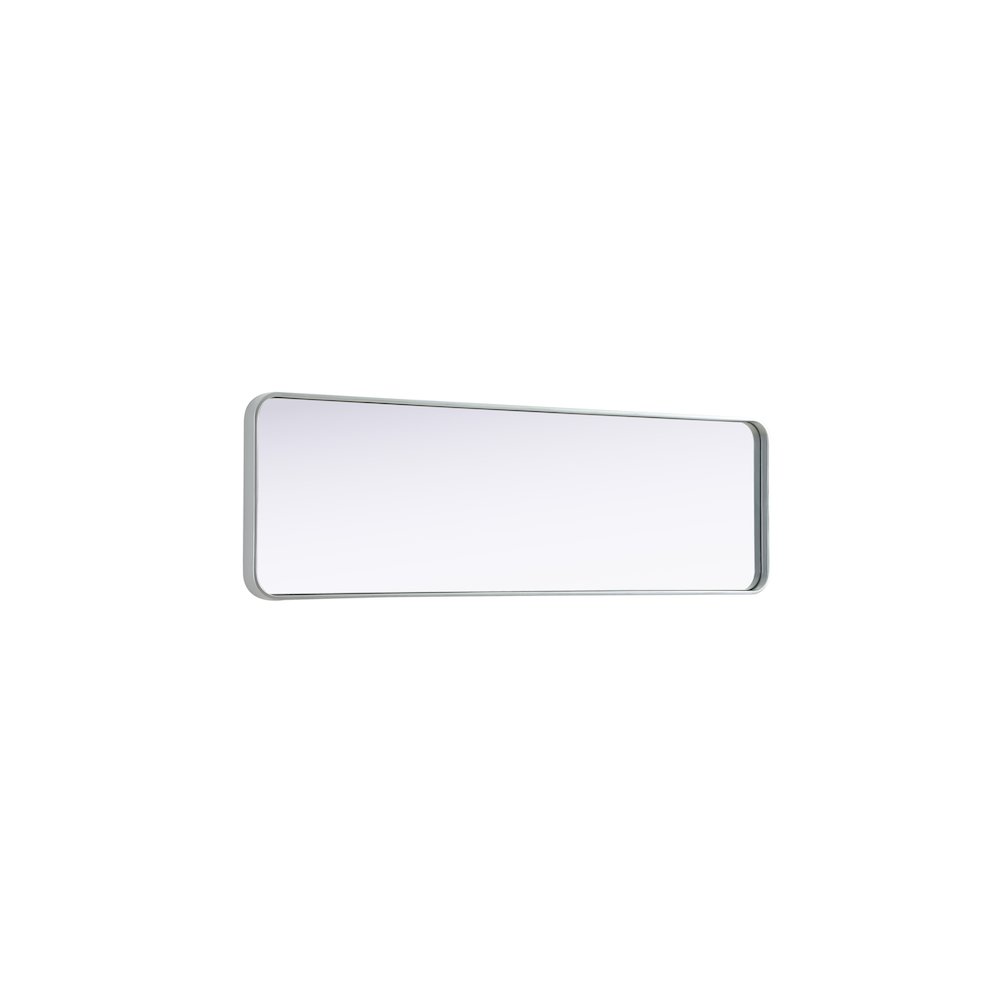 Contour Metal Rectangle Mirror 18x60 in Silver. Picture 8
