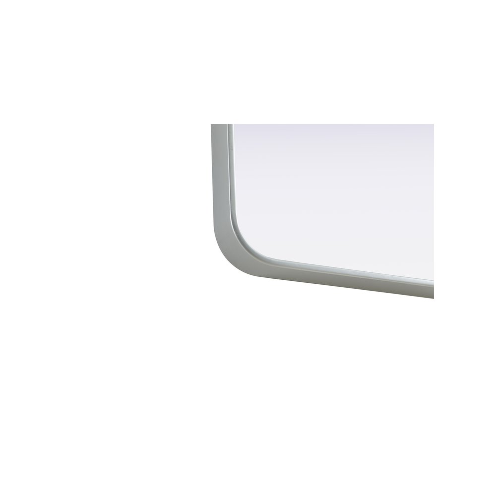 Contour Metal Rectangle Mirror 18x60 in Silver. Picture 10