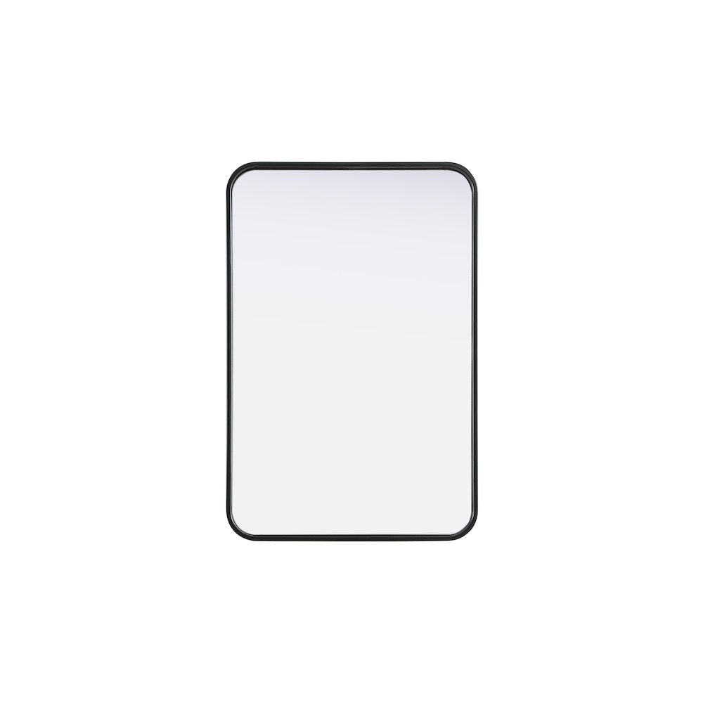 Contour Metal Rectangle Mirror 20x30 in Black. Picture 1
