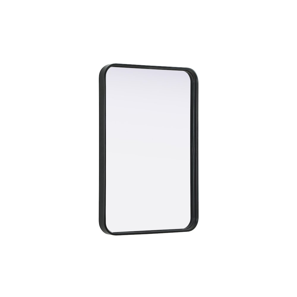Contour Metal Rectangle Mirror 20x30 in Black. Picture 4