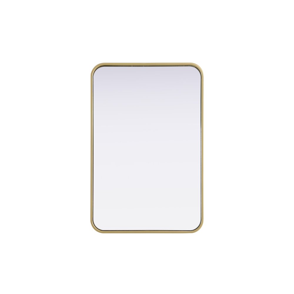 Contour Metal Rectangle Mirror 20x30 in Brass. Picture 1