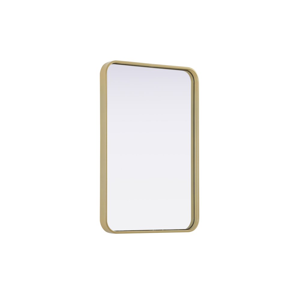 Contour Metal Rectangle Mirror 20x30 in Brass. Picture 4