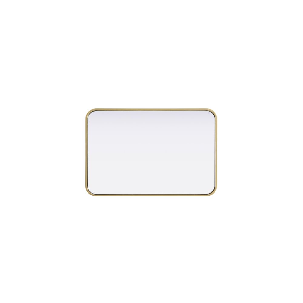 Contour Metal Rectangle Mirror 20x30 in Brass. Picture 5