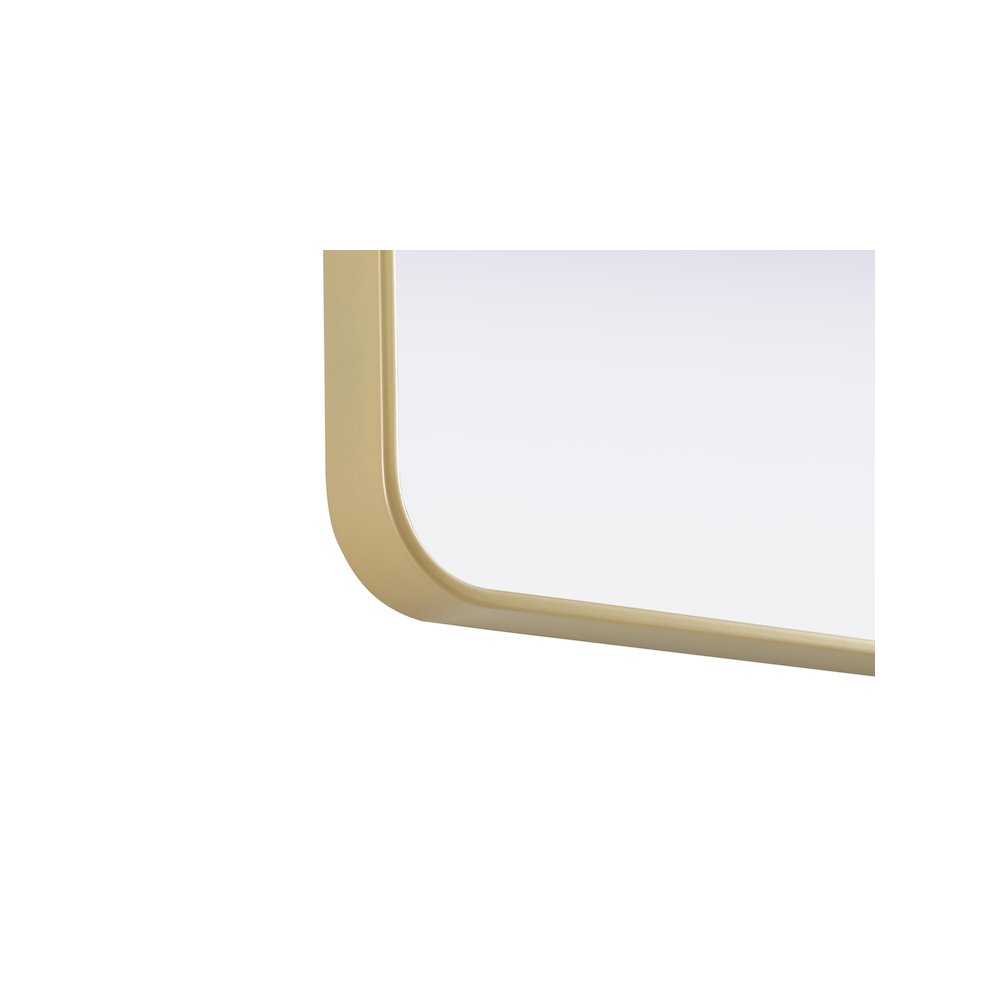 Contour Metal Rectangle Mirror 20x30 in Brass. Picture 10