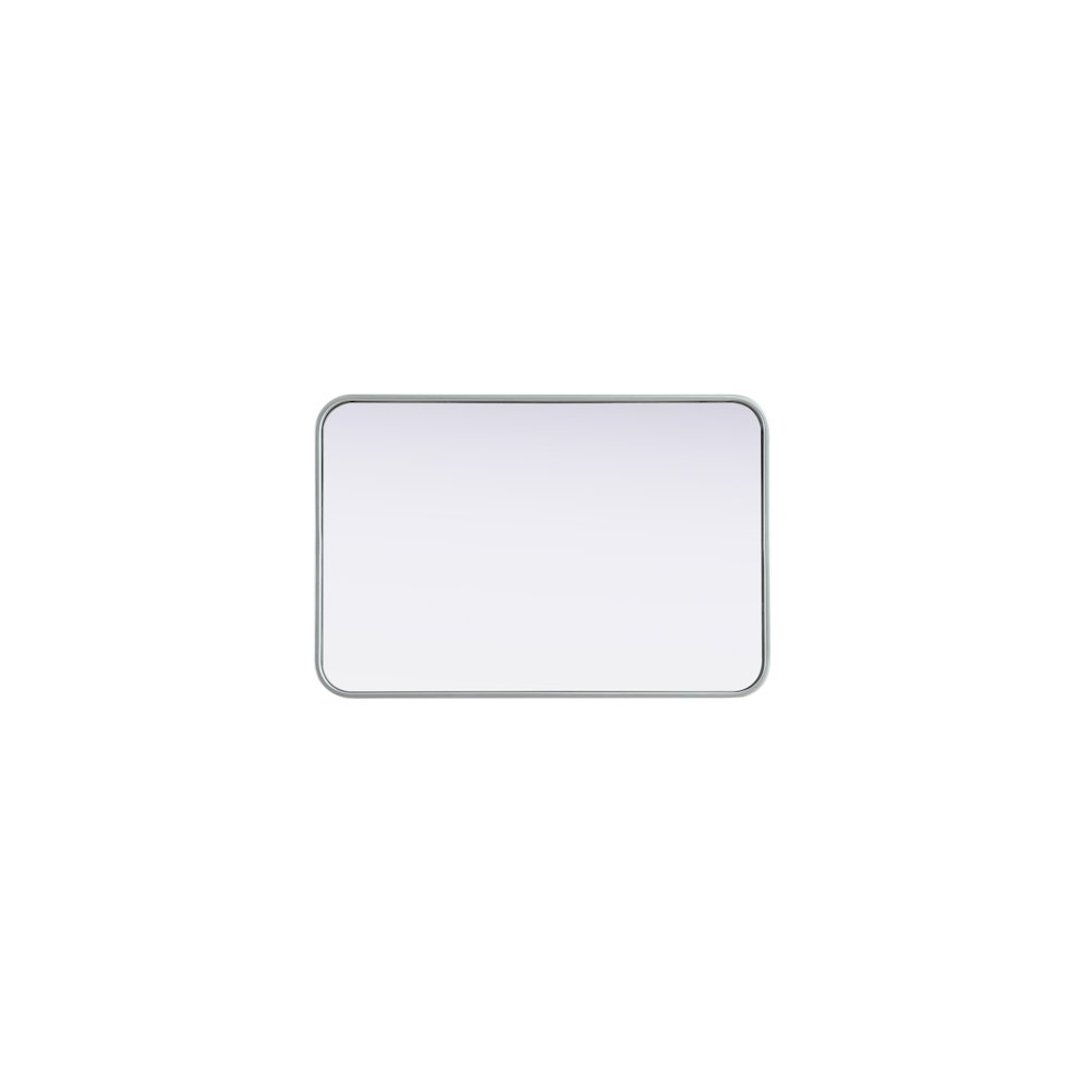 Contour Metal Rectangle Mirror 20x30 in Silver. Picture 5
