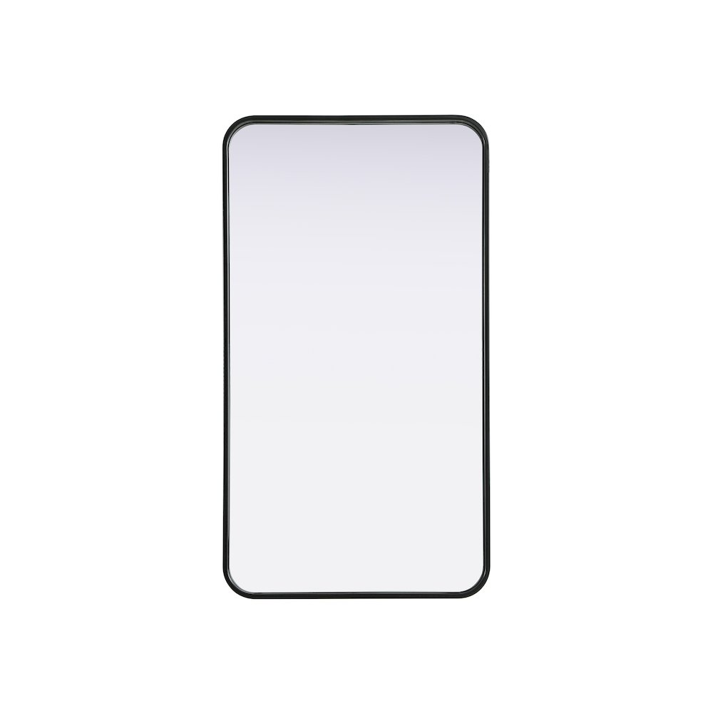 Contour Metal Rectangle Mirror 20x36 in Black. Picture 1