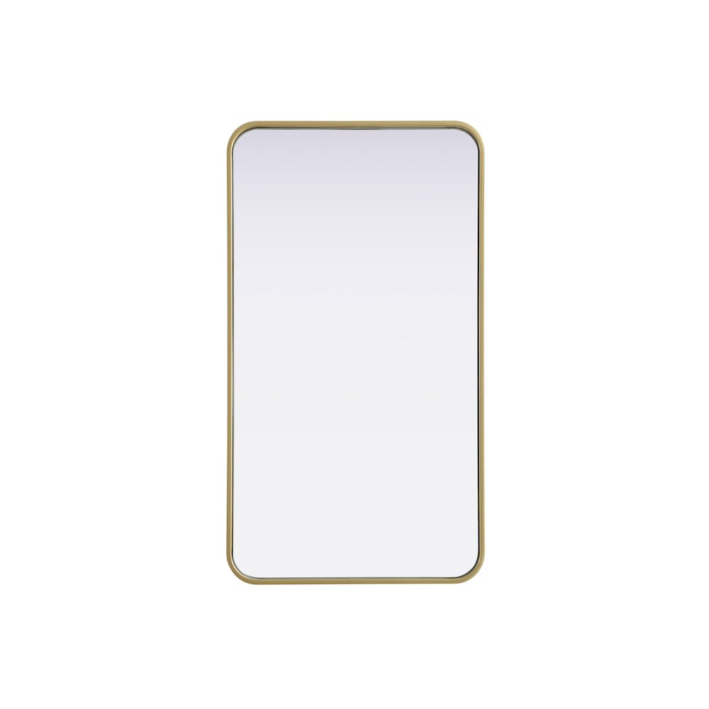 Contour Metal Rectangle Mirror 20x36 in Brass. Picture 1
