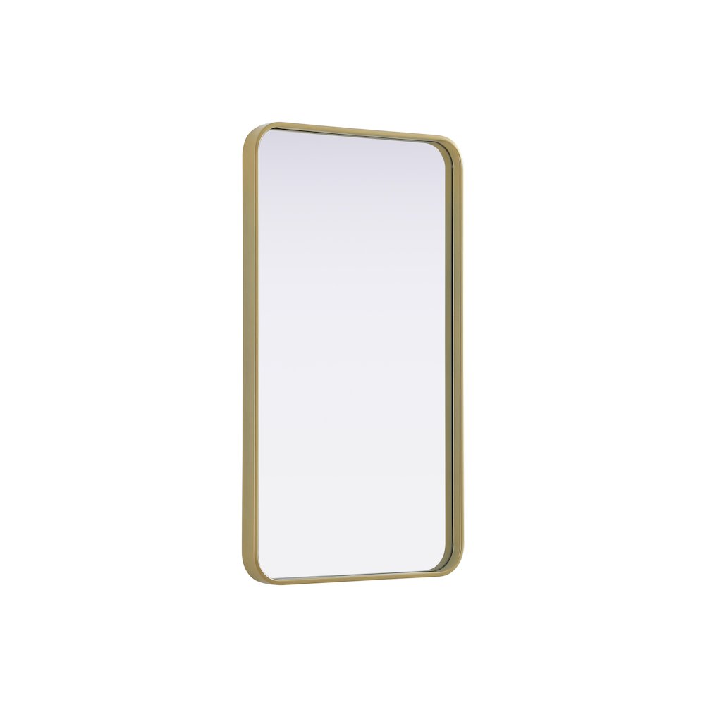 Contour Metal Rectangle Mirror 20x36 in Brass. Picture 4