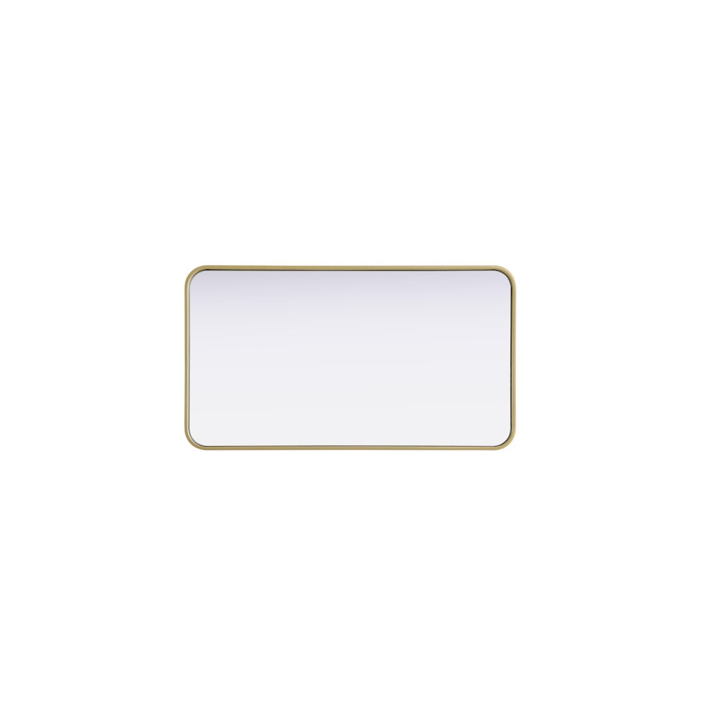 Contour Metal Rectangle Mirror 20x36 in Brass. Picture 5