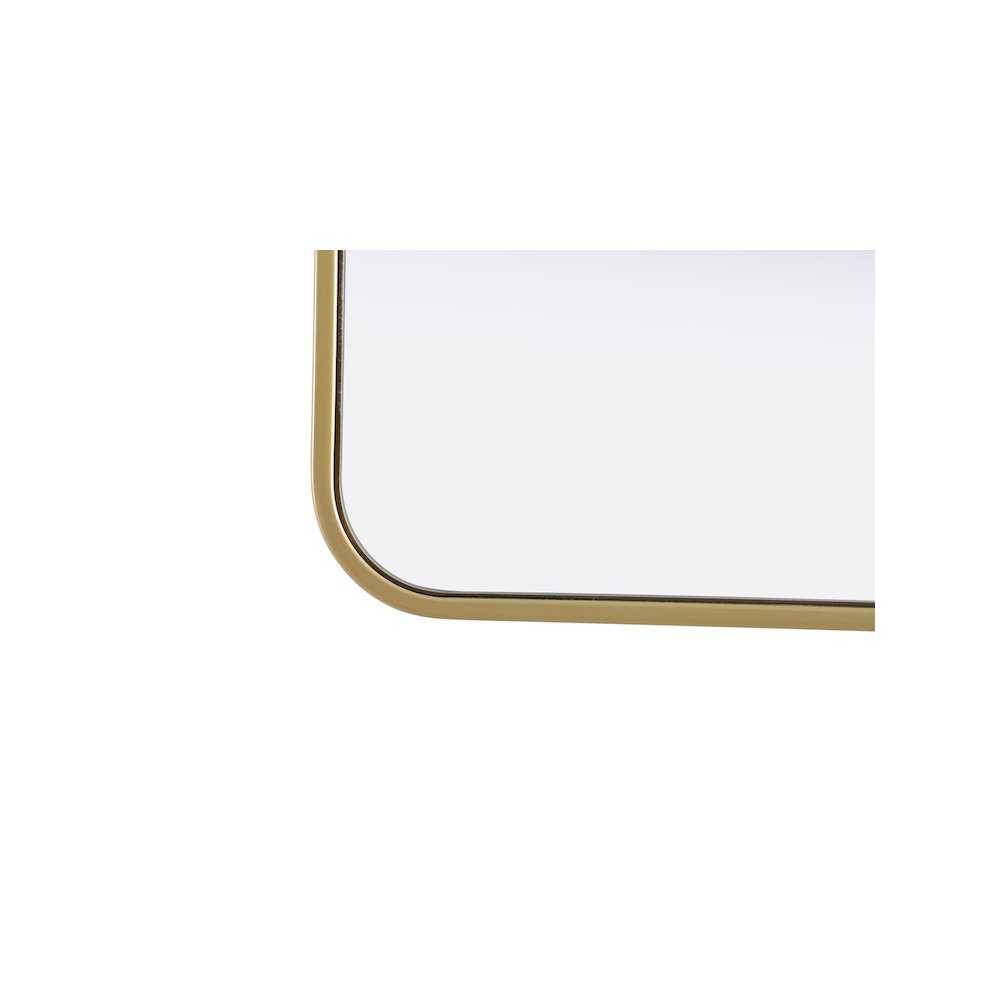 Contour Metal Rectangle Mirror 20x36 in Brass. Picture 9