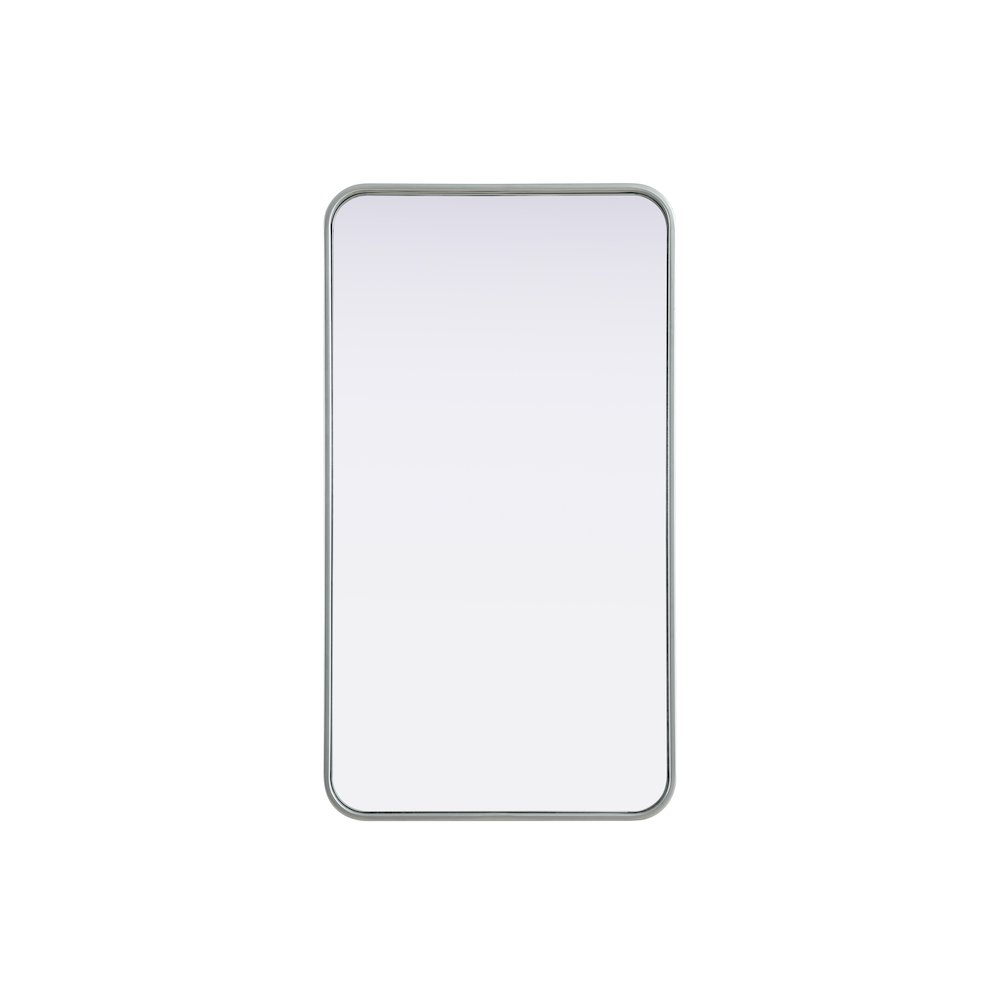 Contour Metal Rectangle Mirror 20x36 in Silver. Picture 1
