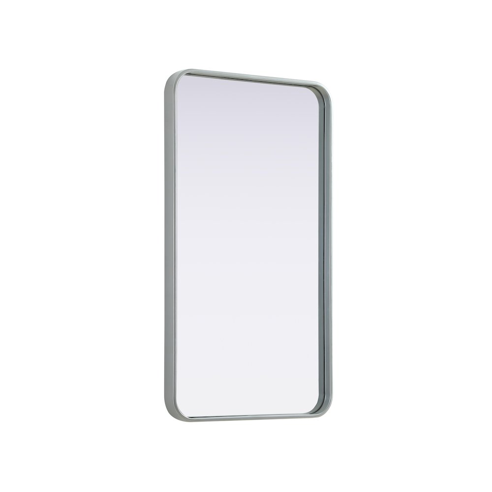 Contour Metal Rectangle Mirror 20x36 in Silver. Picture 4