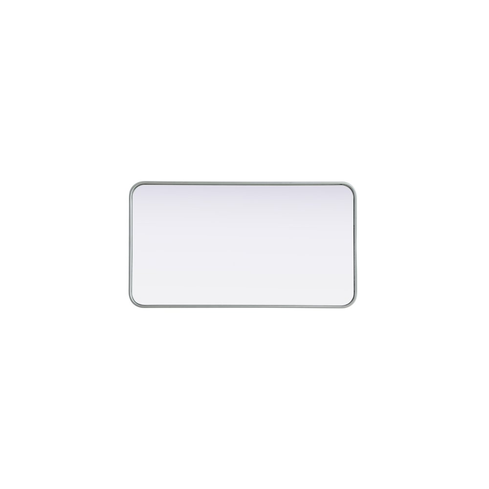 Contour Metal Rectangle Mirror 20x36 in Silver. Picture 5