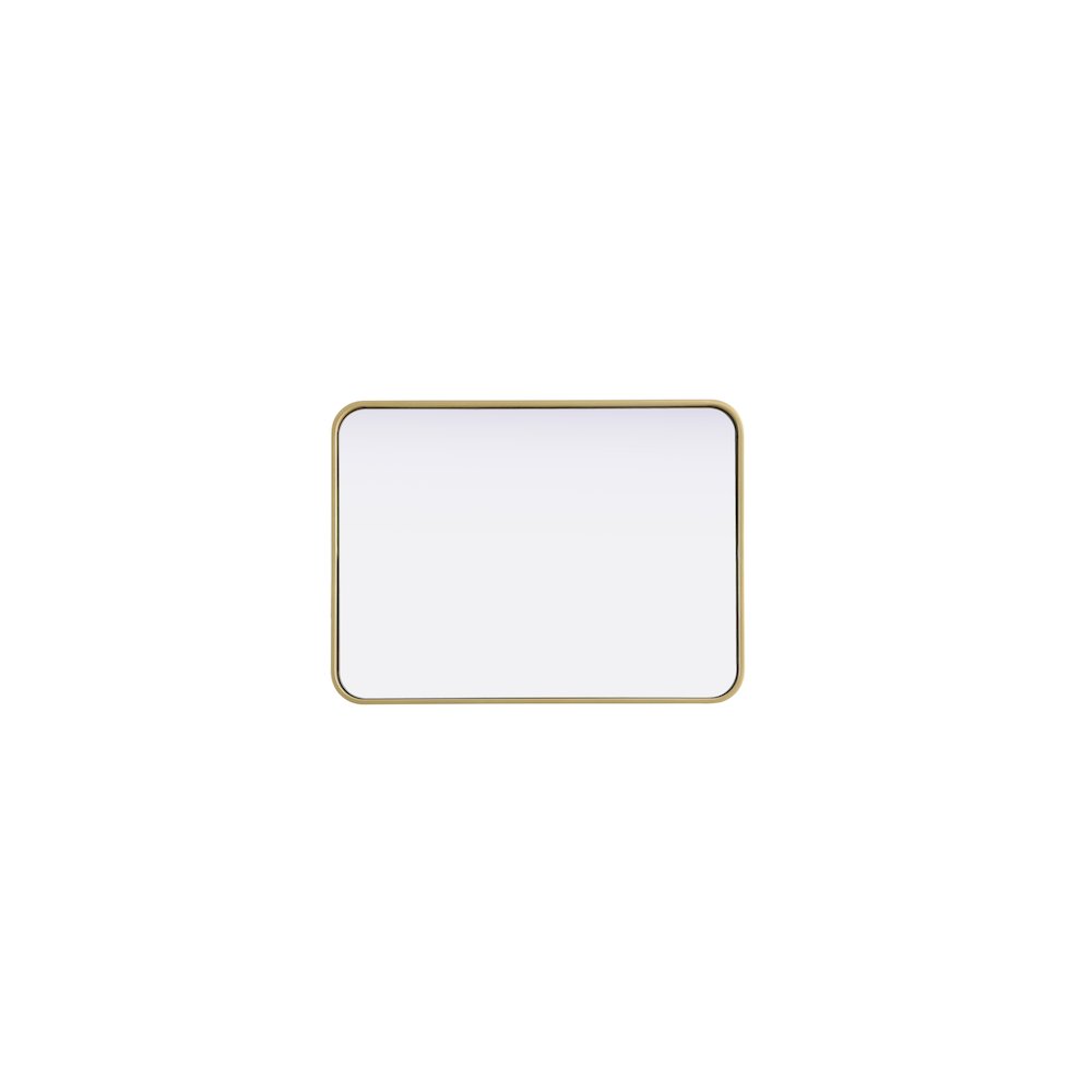 Contour Metal Rectangle Mirror 22x30 in Brass. Picture 5