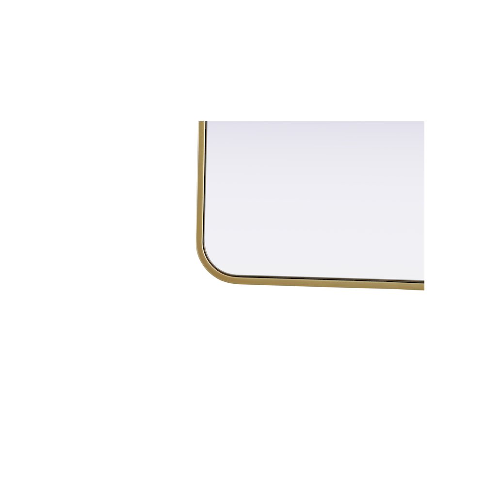 Contour Metal Rectangle Mirror 22x30 in Brass. Picture 9