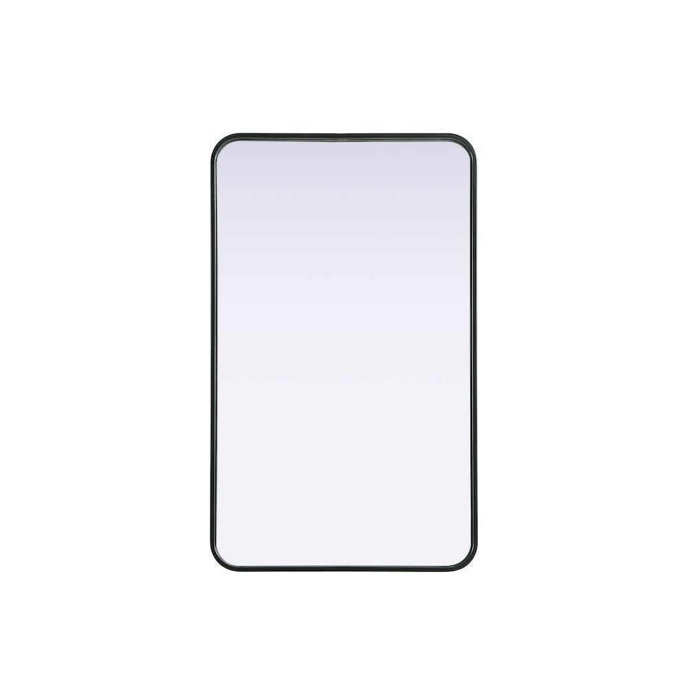 Contour Metal Rectangle Mirror 22x36 in Black. Picture 1