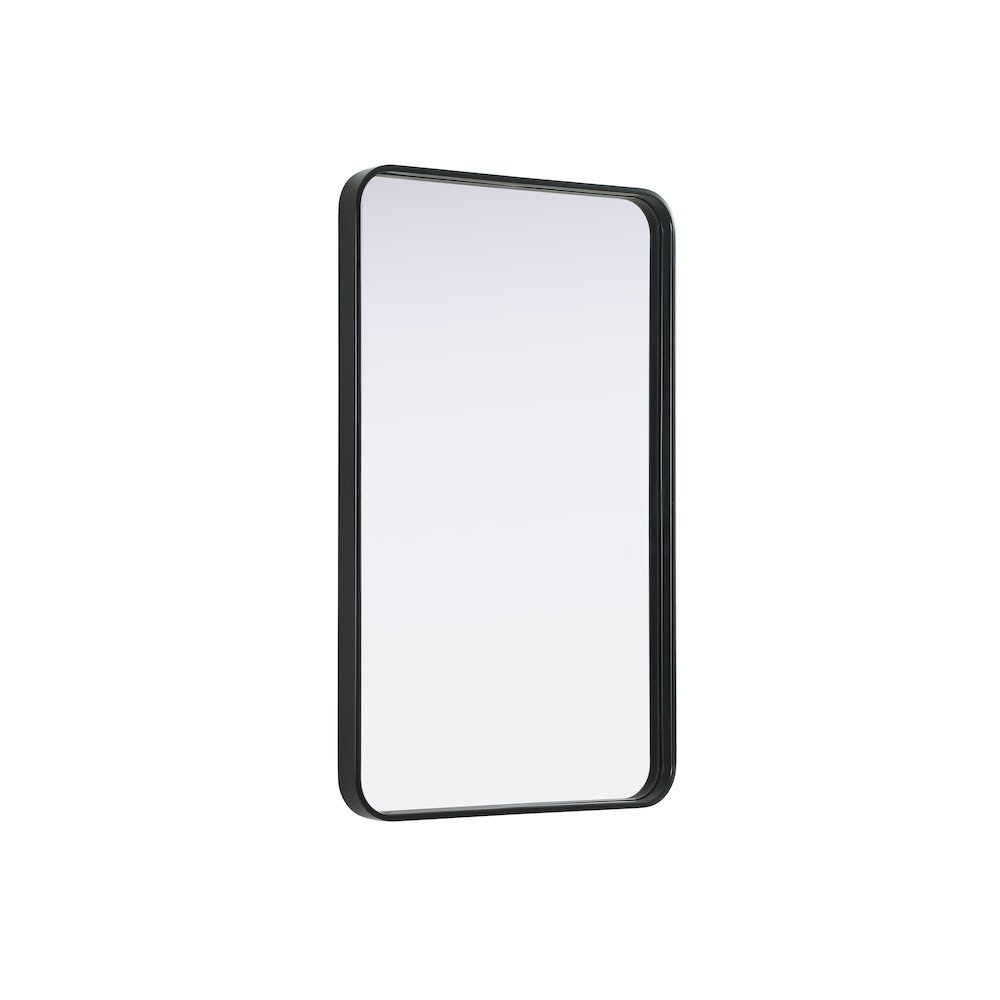 Contour Metal Rectangle Mirror 22x36 in Black. Picture 4