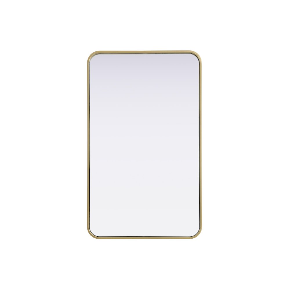 Contour Metal Rectangle Mirror 22x36 in Brass. Picture 1