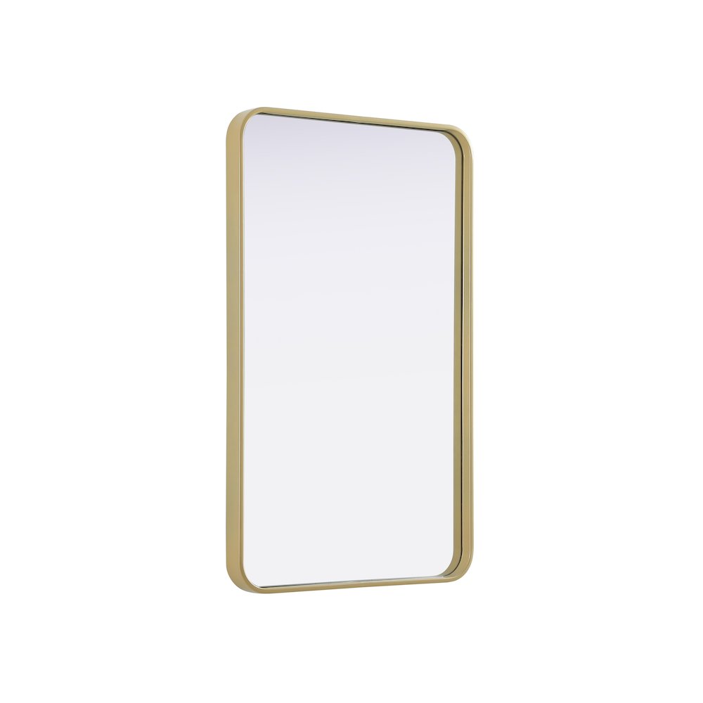 Contour Metal Rectangle Mirror 22x36 in Brass. Picture 4