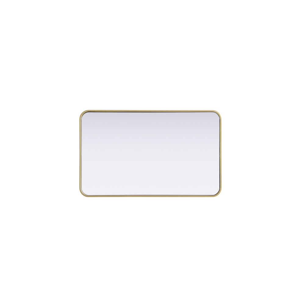 Contour Metal Rectangle Mirror 22x36 in Brass. Picture 5