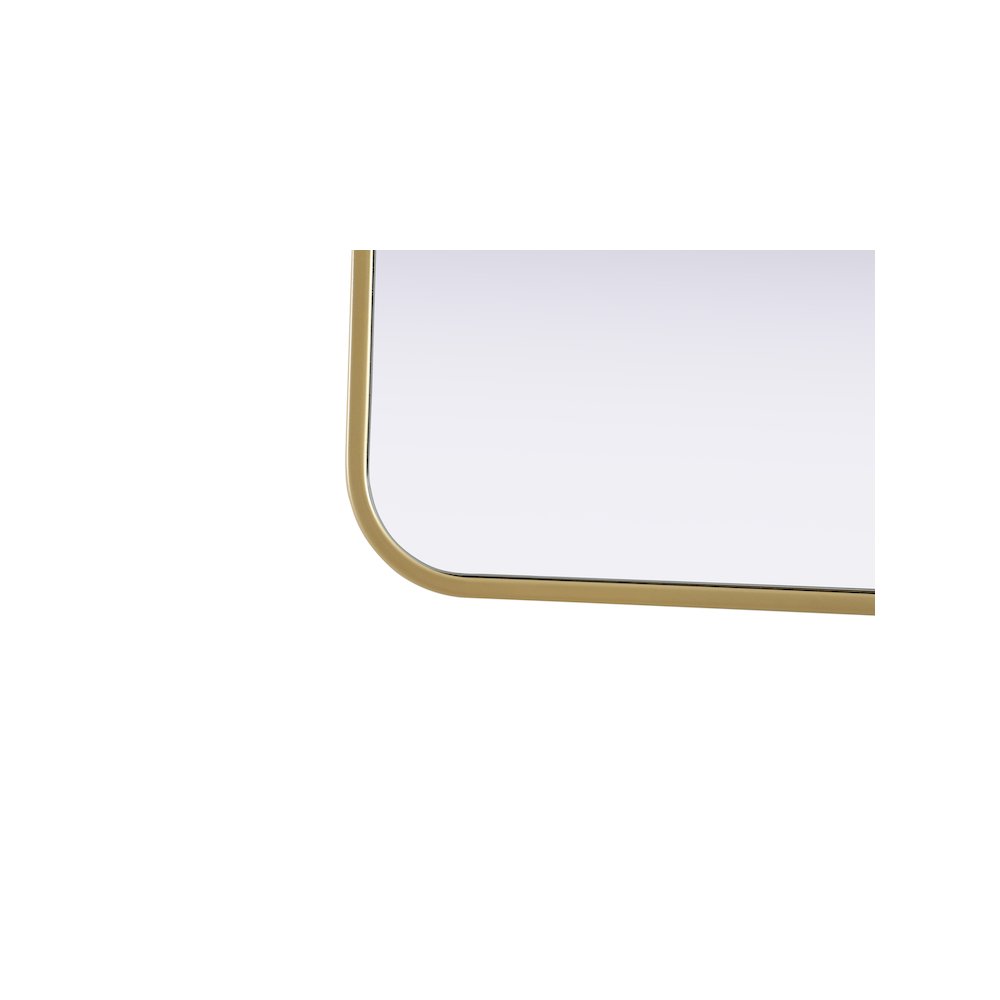 Contour Metal Rectangle Mirror 22x36 in Brass. Picture 9