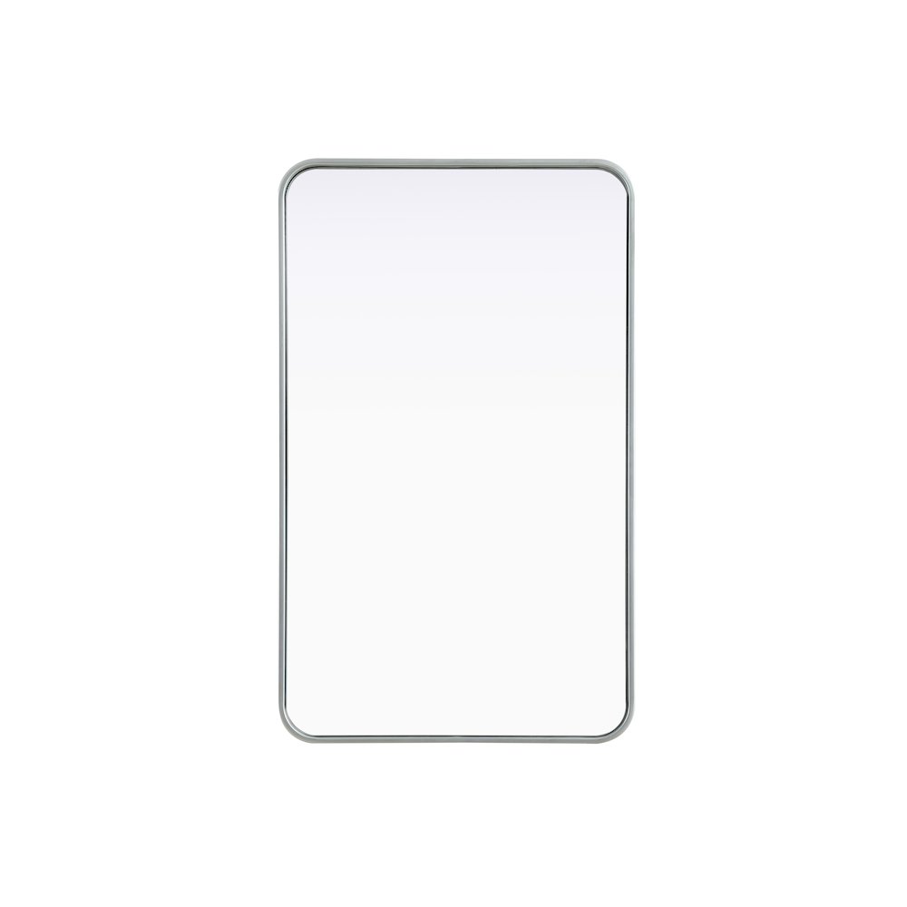 Contour Metal Rectangle Mirror 22x36 in Silver. Picture 1