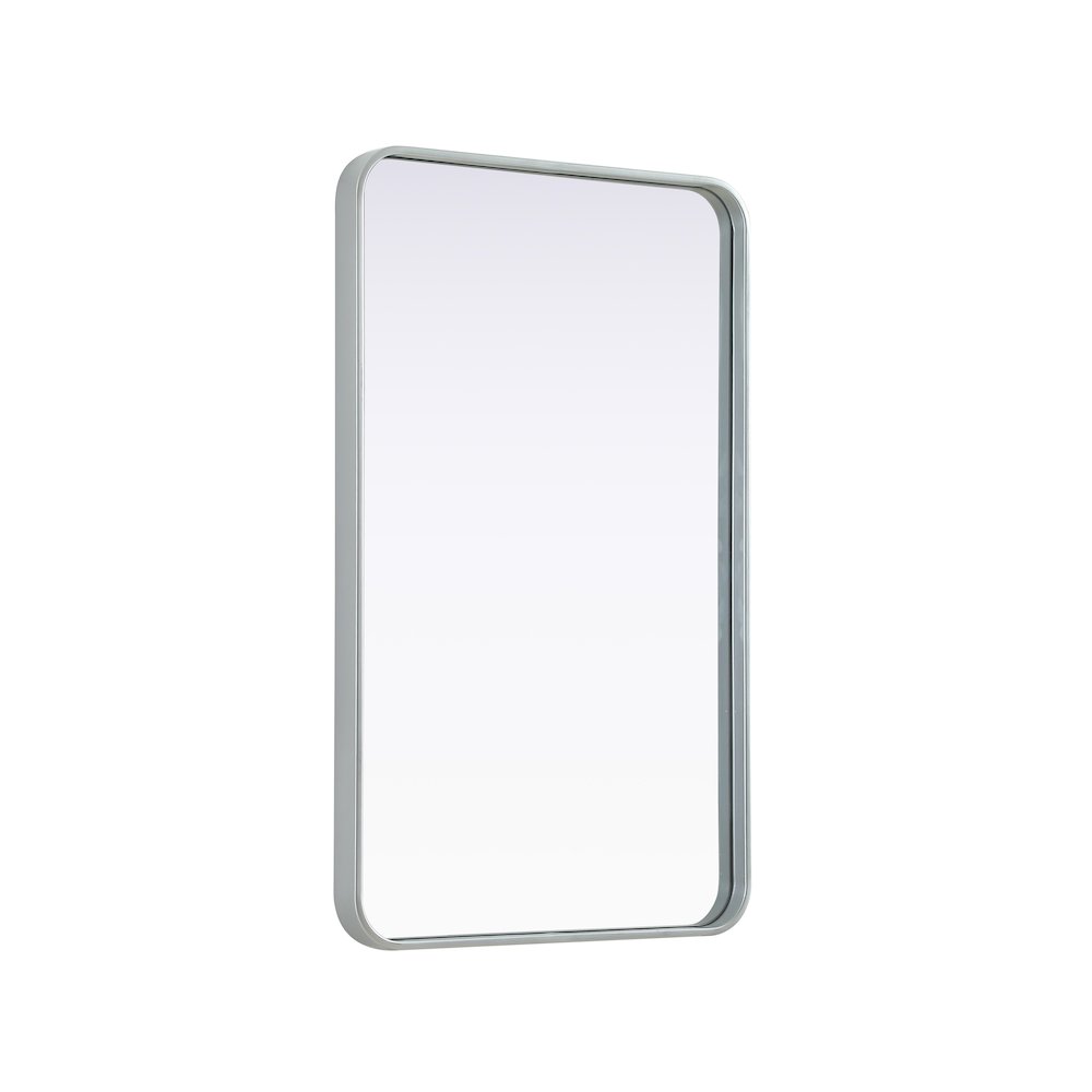Contour Metal Rectangle Mirror 22x36 in Silver. Picture 4
