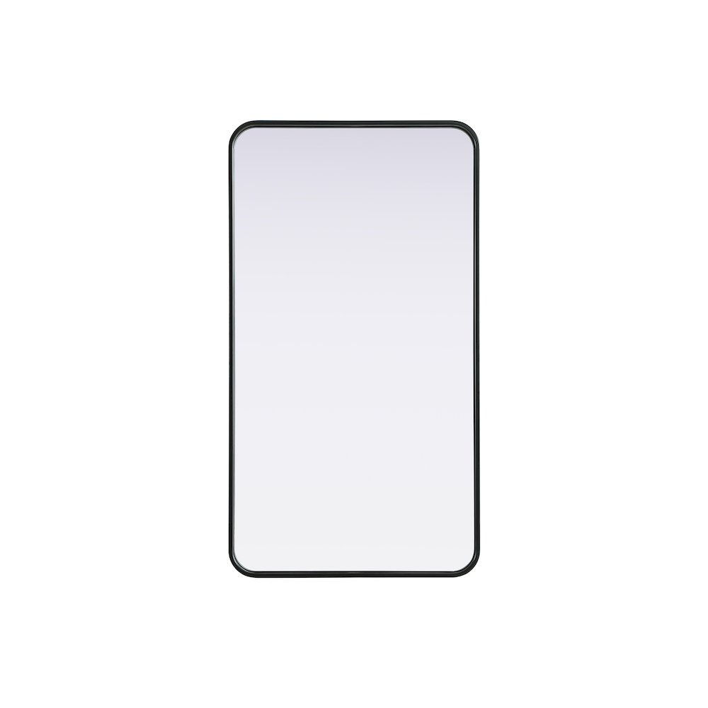Contour Metal Rectangle Mirror 22x40 in Black. Picture 1
