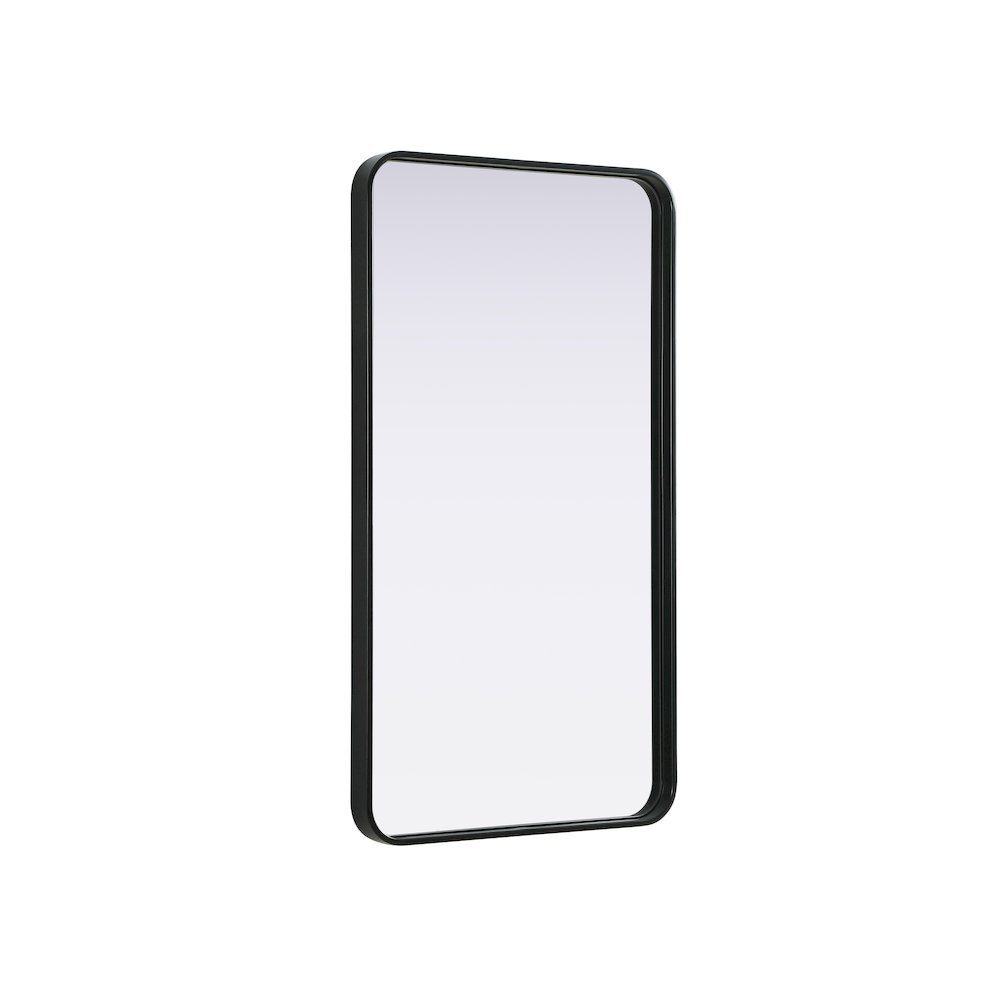 Contour Metal Rectangle Mirror 22x40 in Black. Picture 4