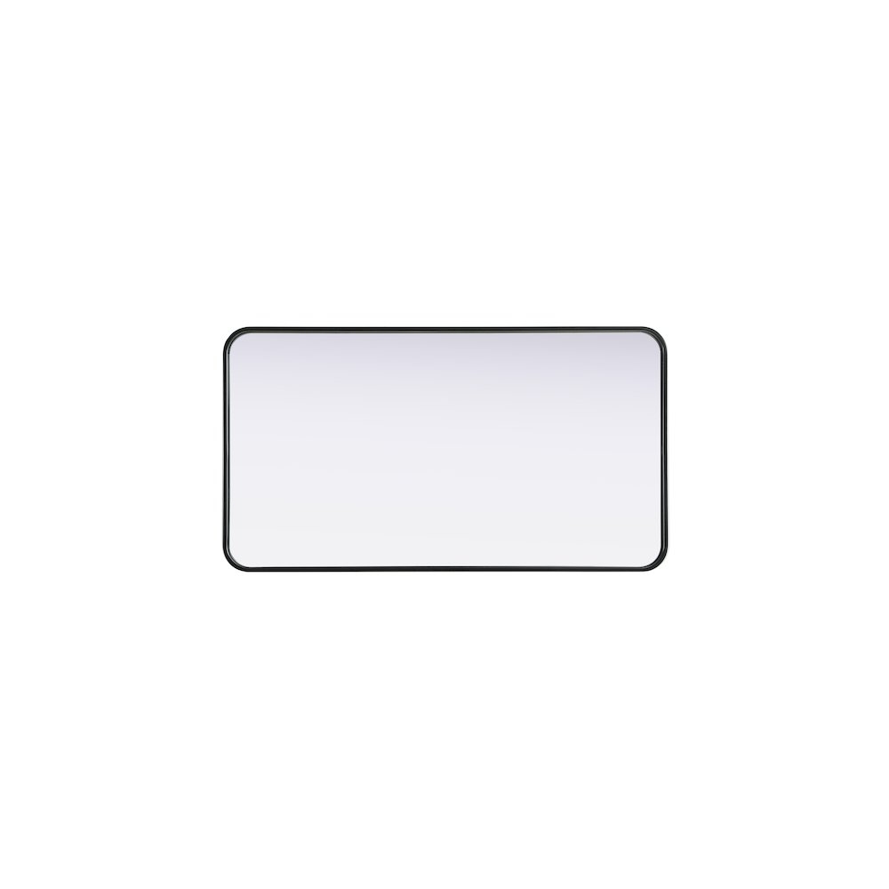 Contour Metal Rectangle Mirror 22x40 in Black. Picture 5