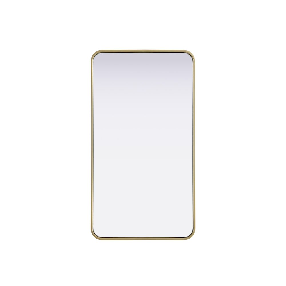 Contour Metal Rectangle Mirror 22x40 in Brass. Picture 1