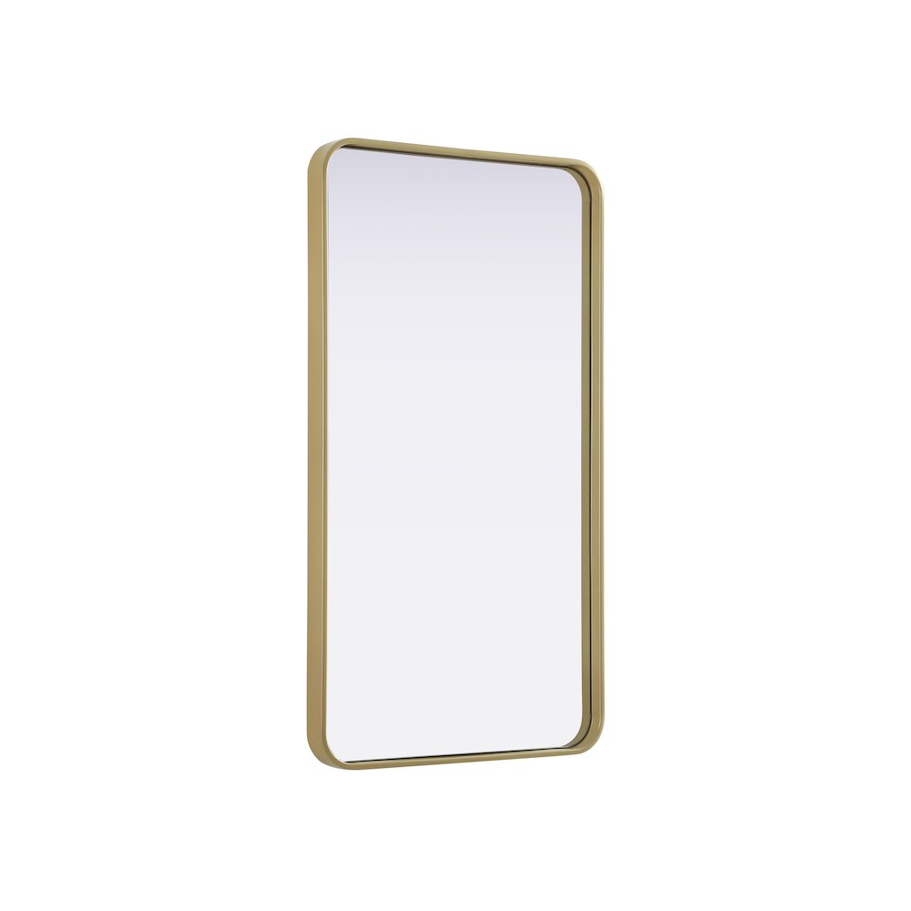 Contour Metal Rectangle Mirror 22x40 in Brass. Picture 4