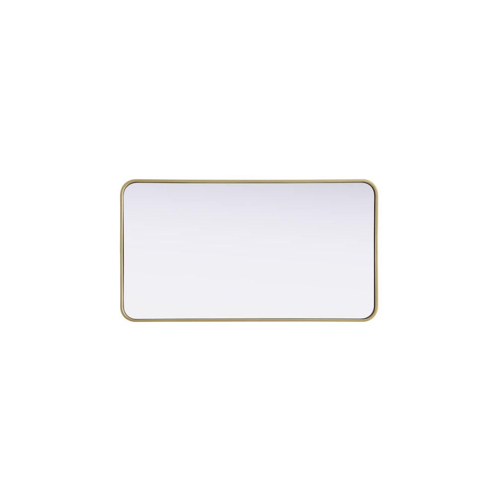 Contour Metal Rectangle Mirror 22x40 in Brass. Picture 5