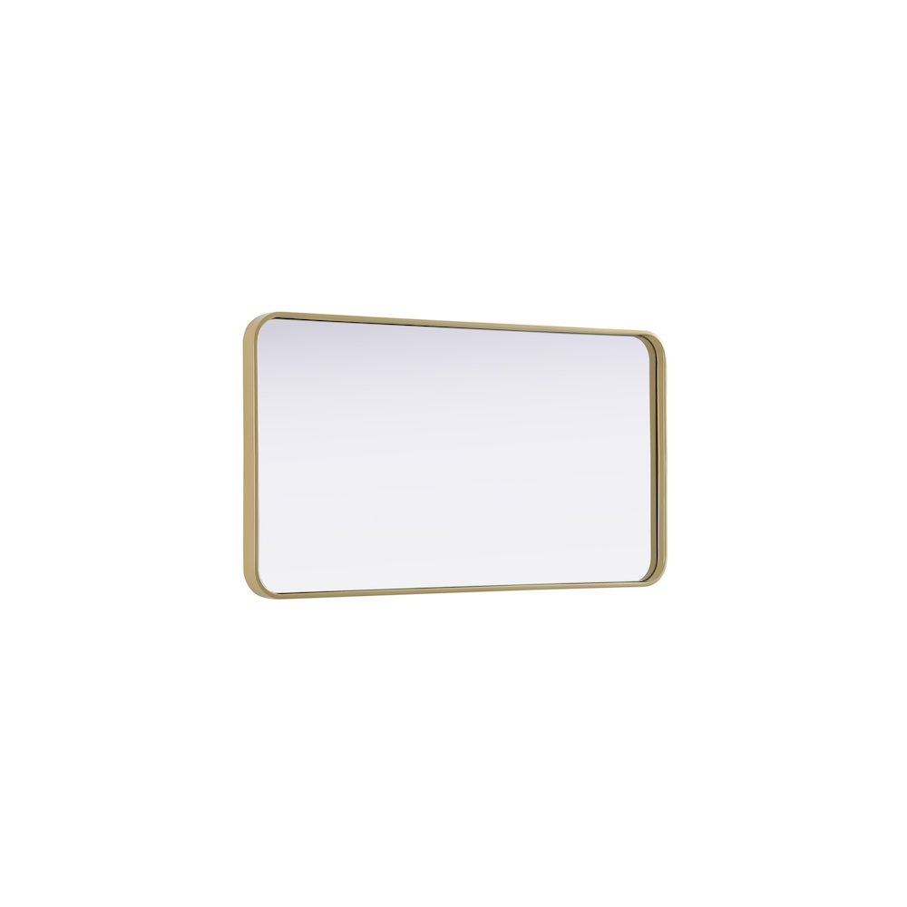 Contour Metal Rectangle Mirror 22x40 in Brass. Picture 8