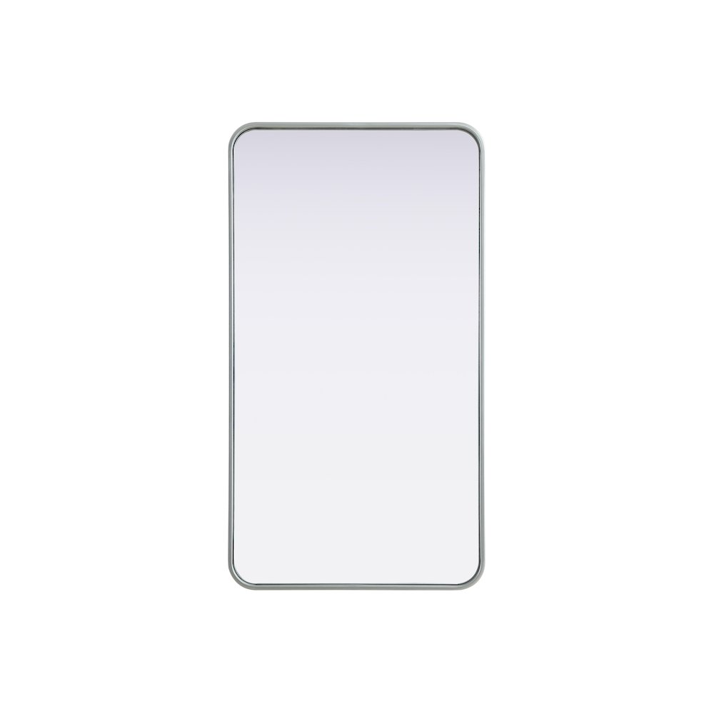 Contour Metal Rectangle Mirror 22x40 in Silver. Picture 1