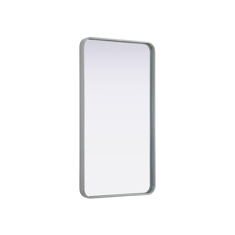 Contour Metal Rectangle Mirror 22x40 in Silver. Picture 4