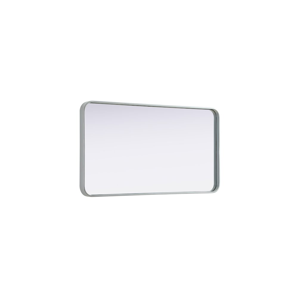 Contour Metal Rectangle Mirror 22x40 in Silver. Picture 5