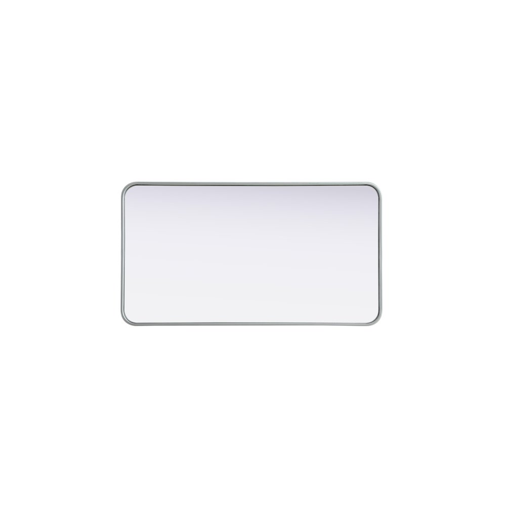 Contour Metal Rectangle Mirror 22x40 in Silver. Picture 6