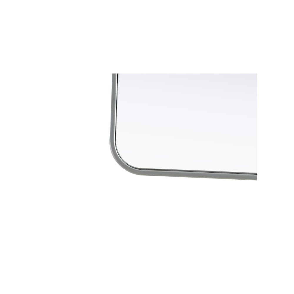 Contour Metal Rectangle Mirror 22x40 in Silver. Picture 9