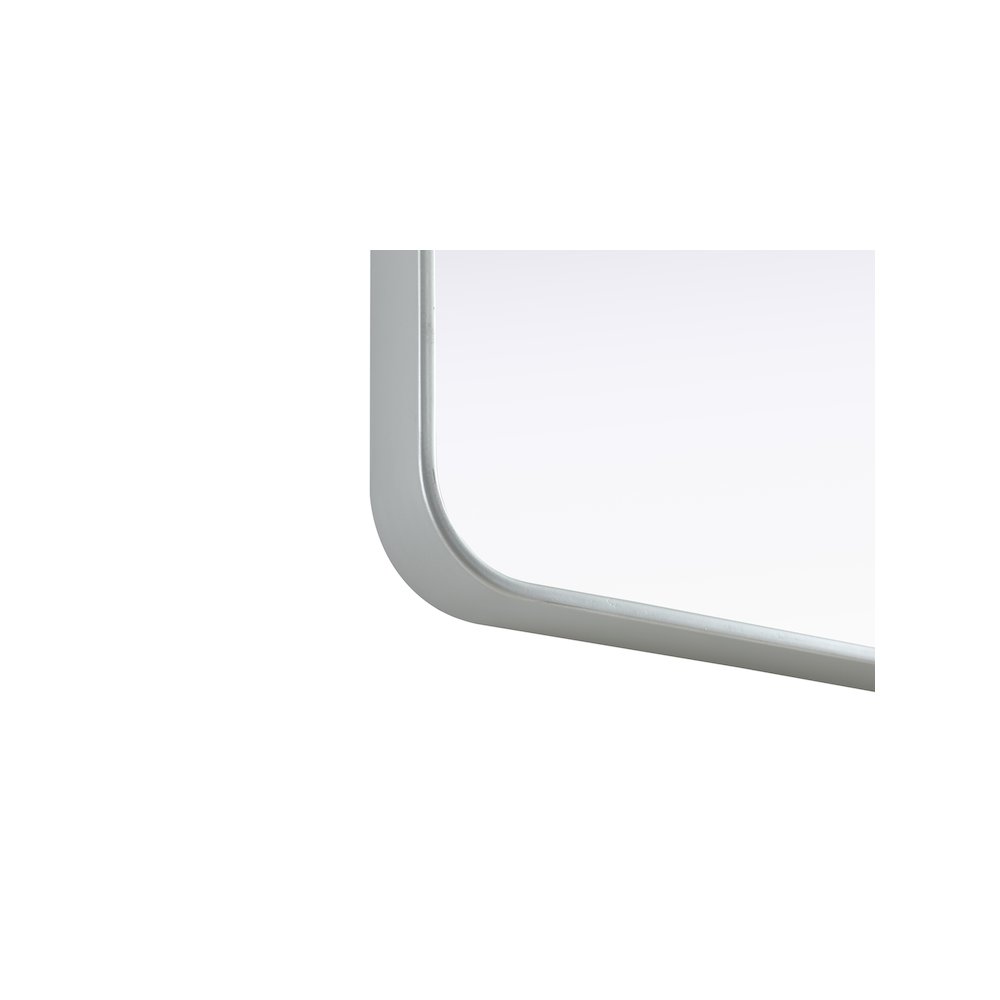 Contour Metal Rectangle Mirror 22x40 in Silver. Picture 10