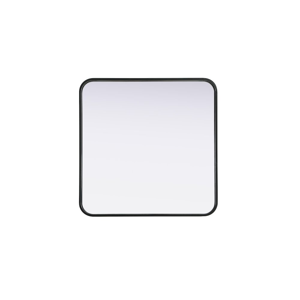 Contour Metal Square Mirror 24x24 in Black. Picture 1