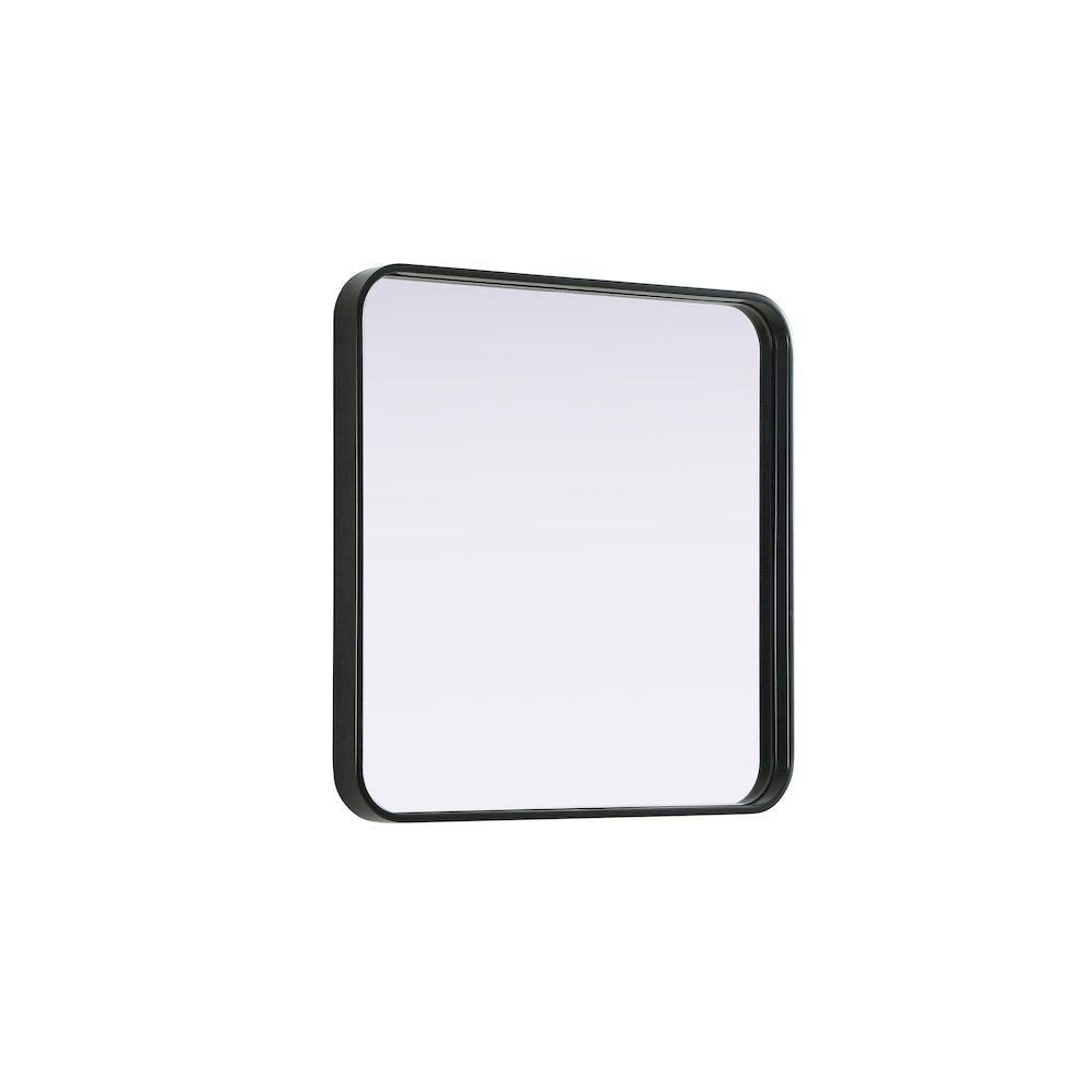 Contour Metal Square Mirror 24x24 in Black. Picture 4