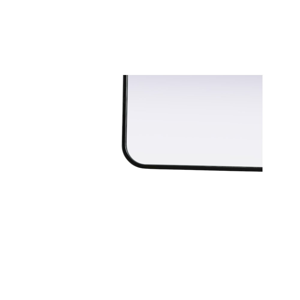 Contour Metal Square Mirror 24x24 in Black. Picture 5